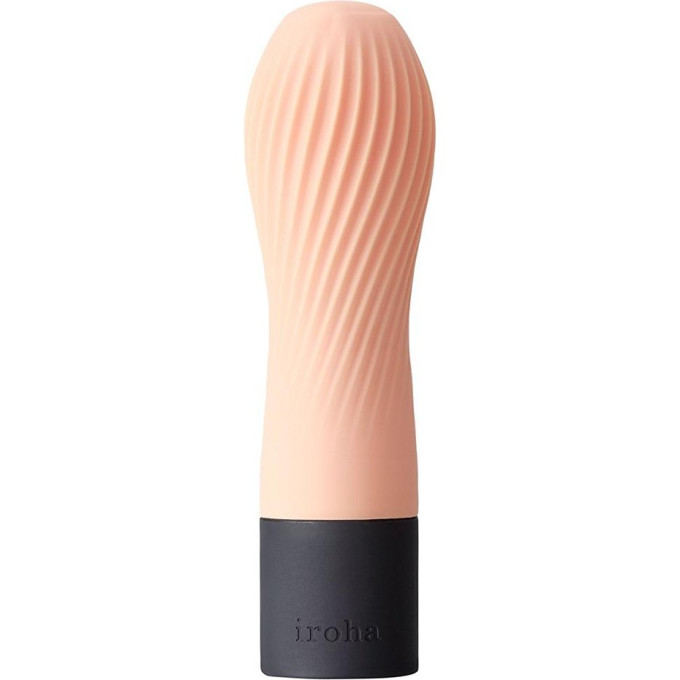 Персиковый рифленый мини-вибратор IROHA ZEN HANACHA - 12,7 см HMZ-02